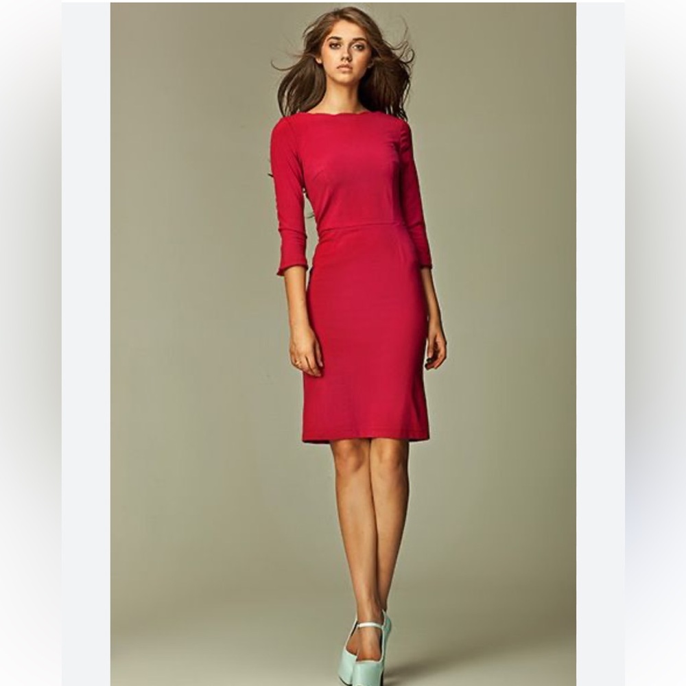 Nife Pink 3/4 Sleeves Dress Size 40 New With Tag